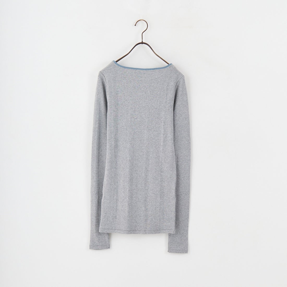 Robert P.Miller [ロバートピーミラー] 別注 配色パネルリブ ボートネックTシャツ [RM254-2041IN-JF] M.GRAY