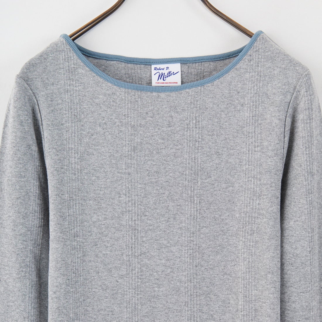 Robert P.Miller [ロバートピーミラー] 別注 配色パネルリブ ボートネックTシャツ [RM254-2041IN-JF] M.GRAY
