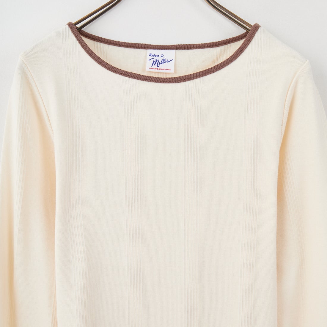 Robert P.Miller [ロバートピーミラー] 別注 配色パネルリブ ボートネックTシャツ [RM254-2041IN-JF] IVORY