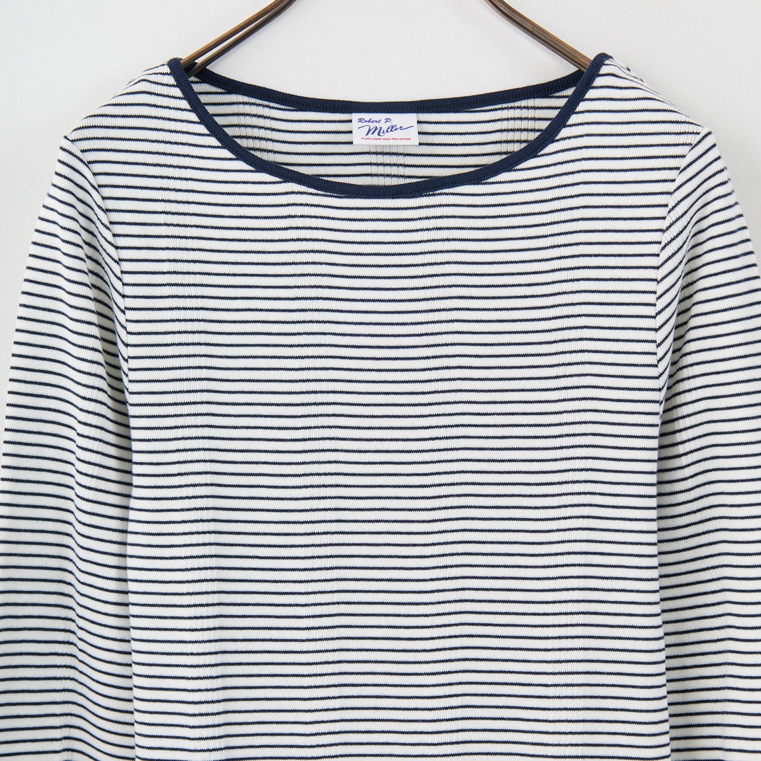 Robert P.Miller [ロバートピーミラー] 別注 配色パネルリブ ボートネックTシャツ [RM254-2041IN-JF] NAVY