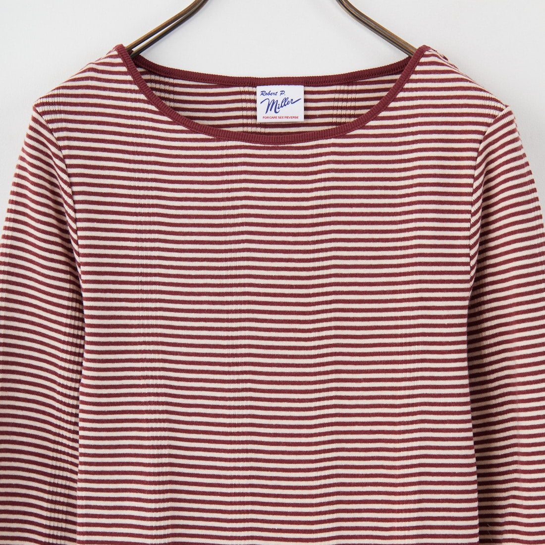 Robert P.Miller [ロバートピーミラー] 別注 配色パネルリブ ボートネックTシャツ [RM254-2041IN-JF] CLAY