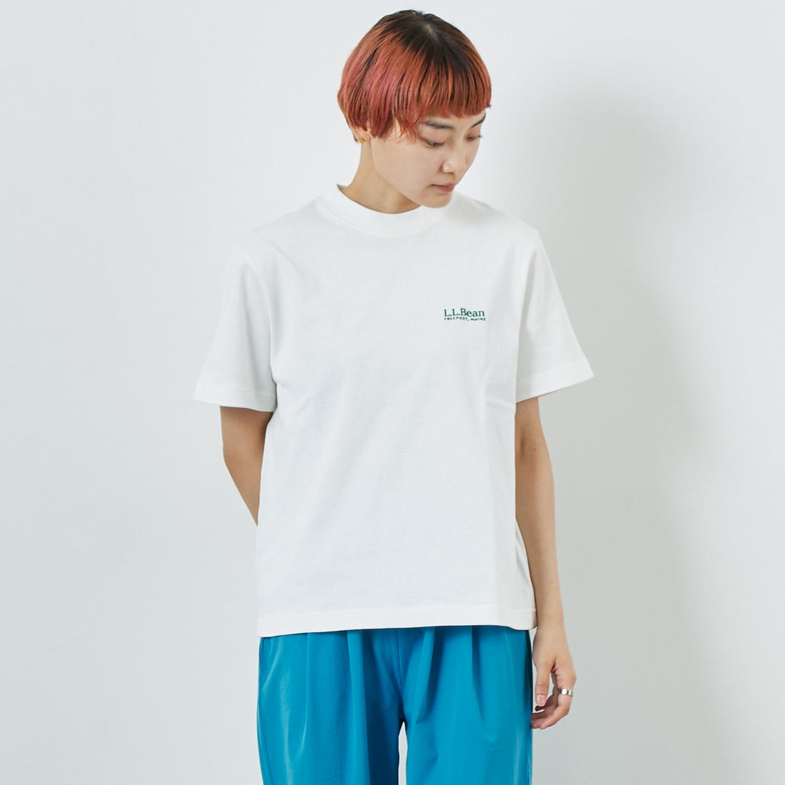 09 WHITE&&モデル身長：160cm 着用サイズ：M&&