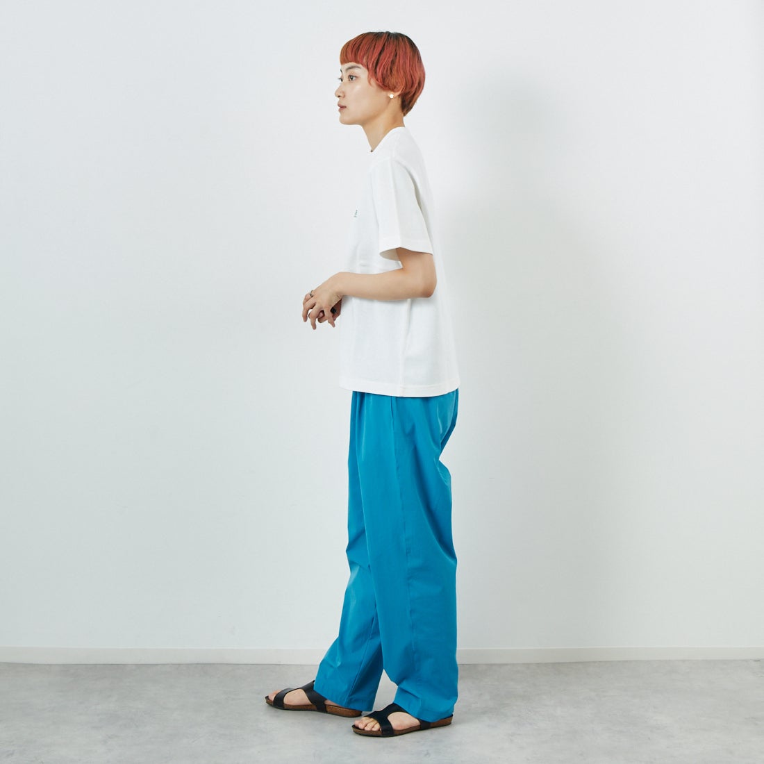 L.L.BEAN [エルエルビーン] ユニオン ショートスリーブTシャツ [5275-0138] 09 WHITE &&モデル身長：160cm 着用サイズ：M&&