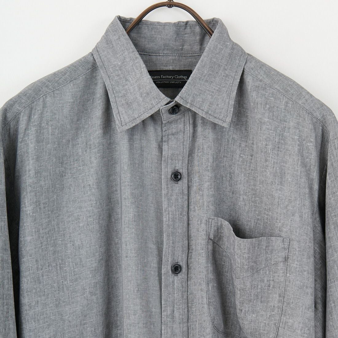 Jeans Factory Clothes [ジーンズファクトリークローズ] 麻レーヨンムラプリント レギュラーカラーシャツ [EPC-51104] 4 CHARCOAL