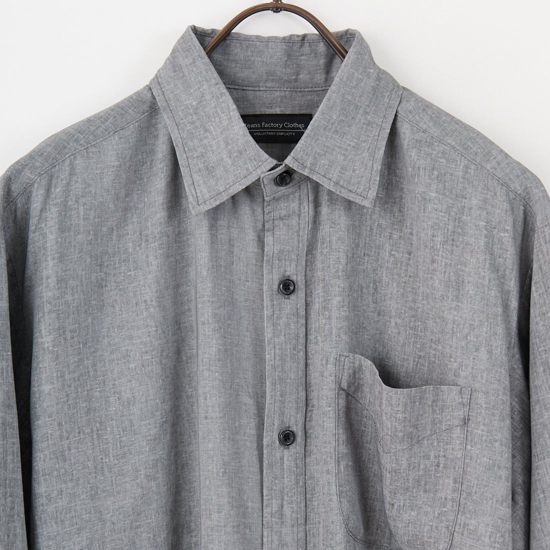 Jeans Factory Clothes [ジーンズファクトリークローズ] 麻レーヨンムラプリント レギュラーカラーシャツ [EPC-51104] 4 CHARCOAL