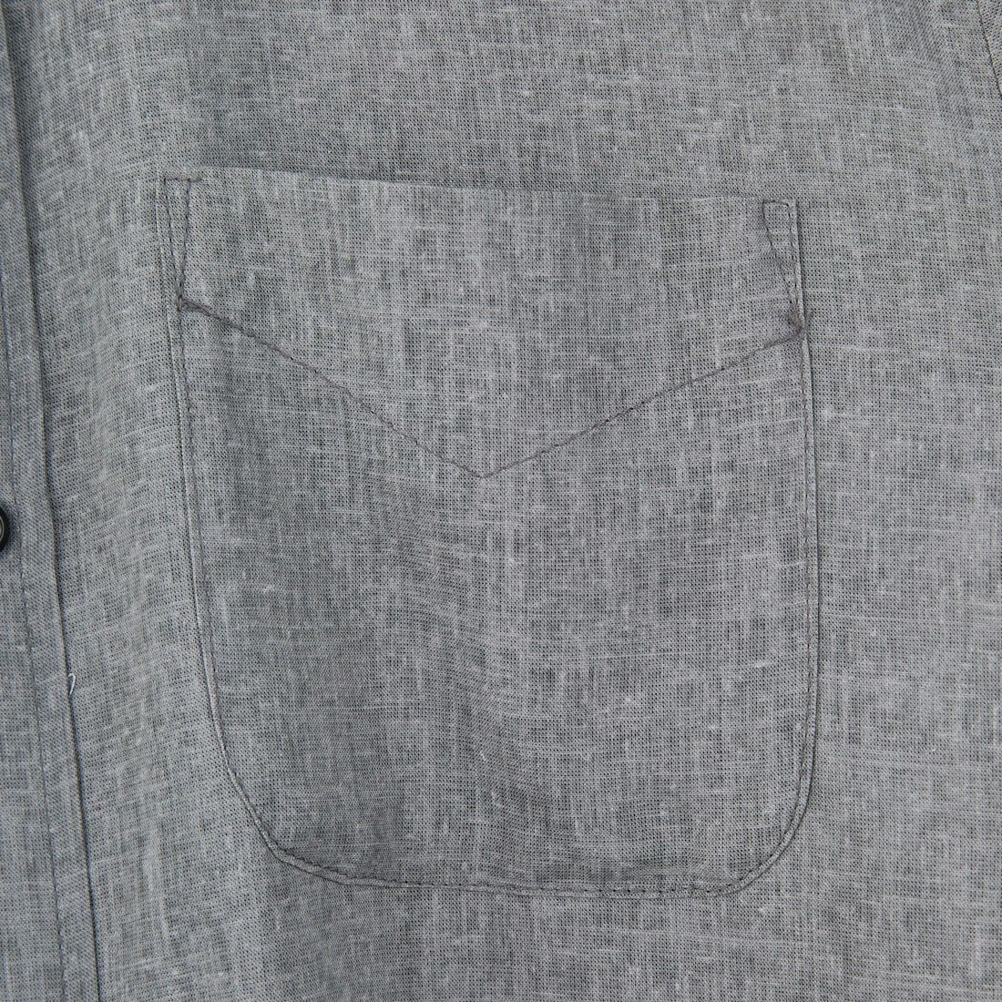 Jeans Factory Clothes [ジーンズファクトリークローズ] 麻レーヨンムラプリント レギュラーカラーシャツ [EPC-51104] 4 CHARCOAL