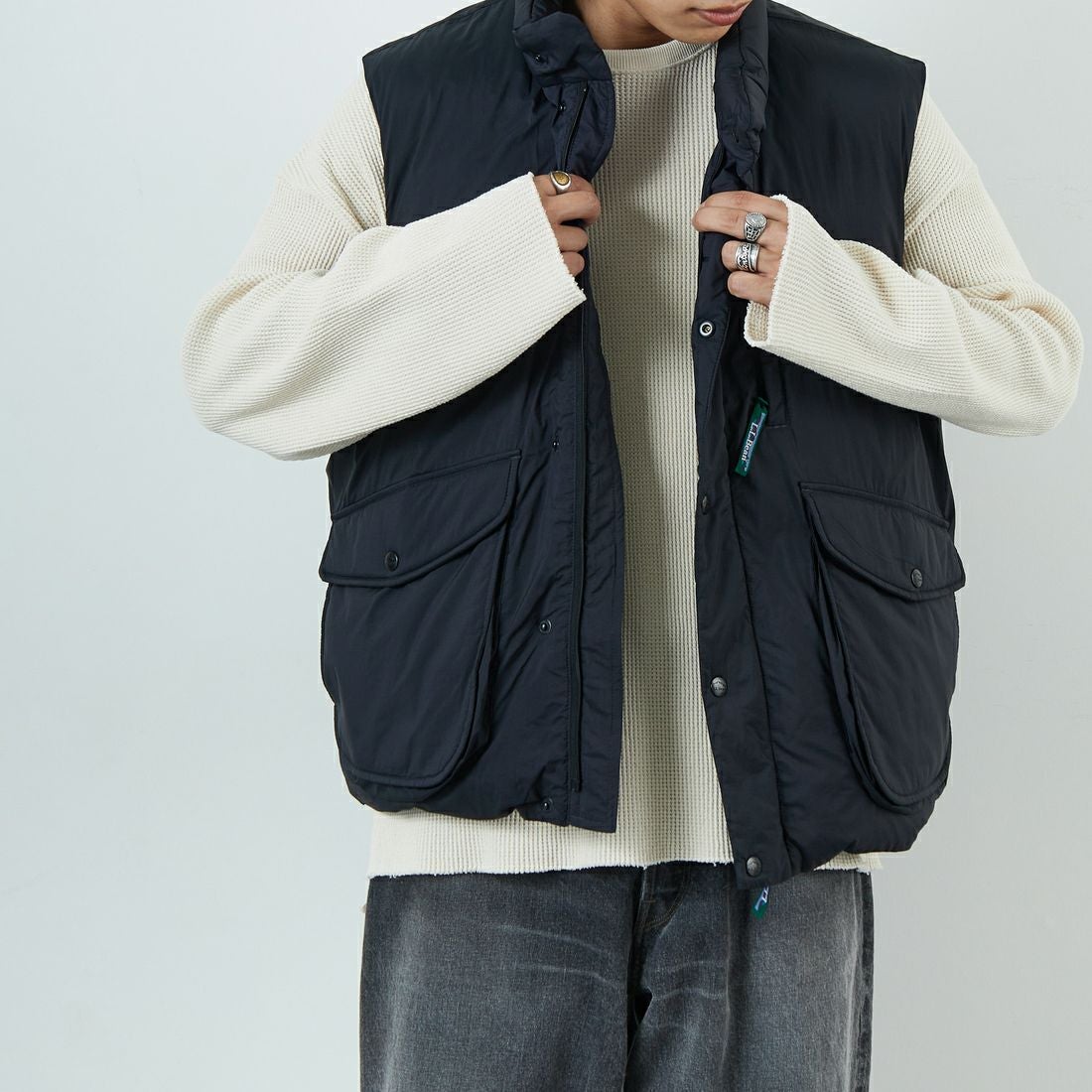 L.L.BEAN [エルエルビーン] ホールデンダウンベスト [5575-2046] 48 NIGHT &&モデル身長：179cm 着用サイズ：L&&