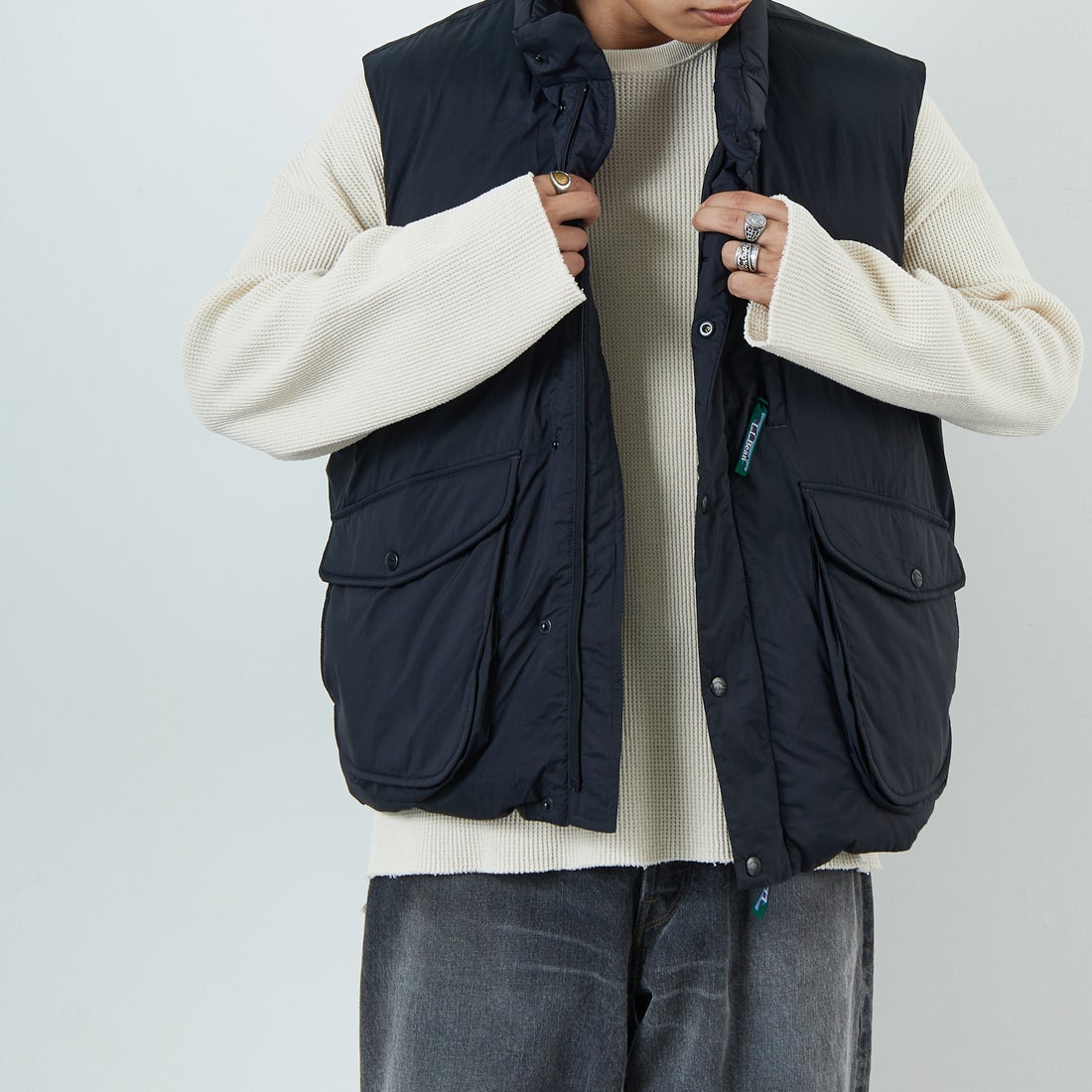 L.L.BEAN [エルエルビーン] ホールデンダウンベスト [5575-2046] 48 NIGHT &&モデル身長：179cm 着用サイズ：L&&