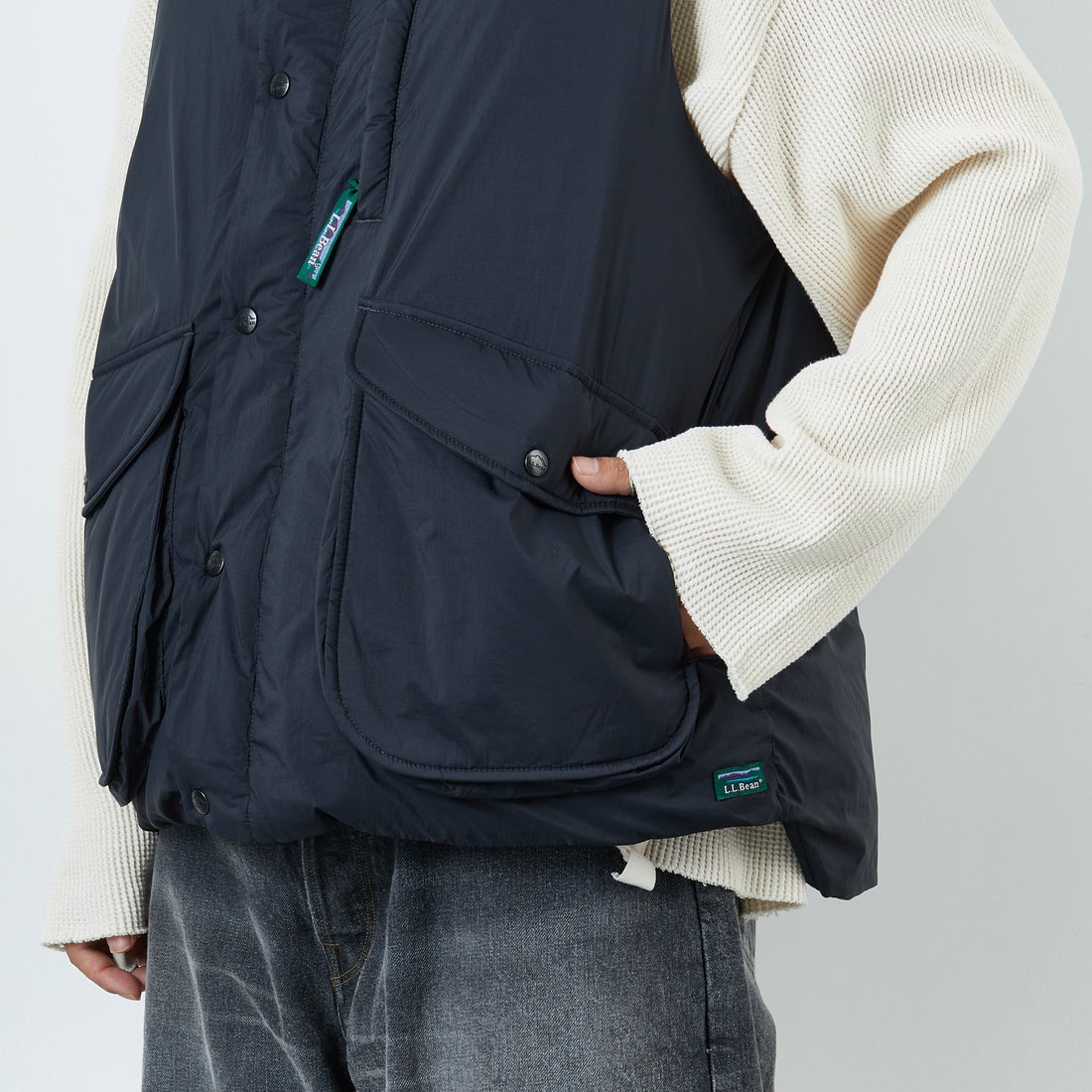 L.L.BEAN [エルエルビーン] ホールデンダウンベスト [5575-2046] 48 NIGHT &&モデル身長：179cm 着用サイズ：L&&