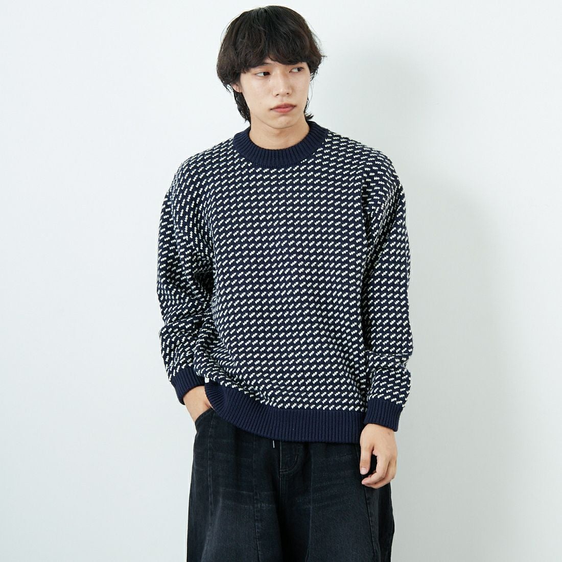 90 NVY/NAT&&モデル身長：179cm 着用サイズ：L&&