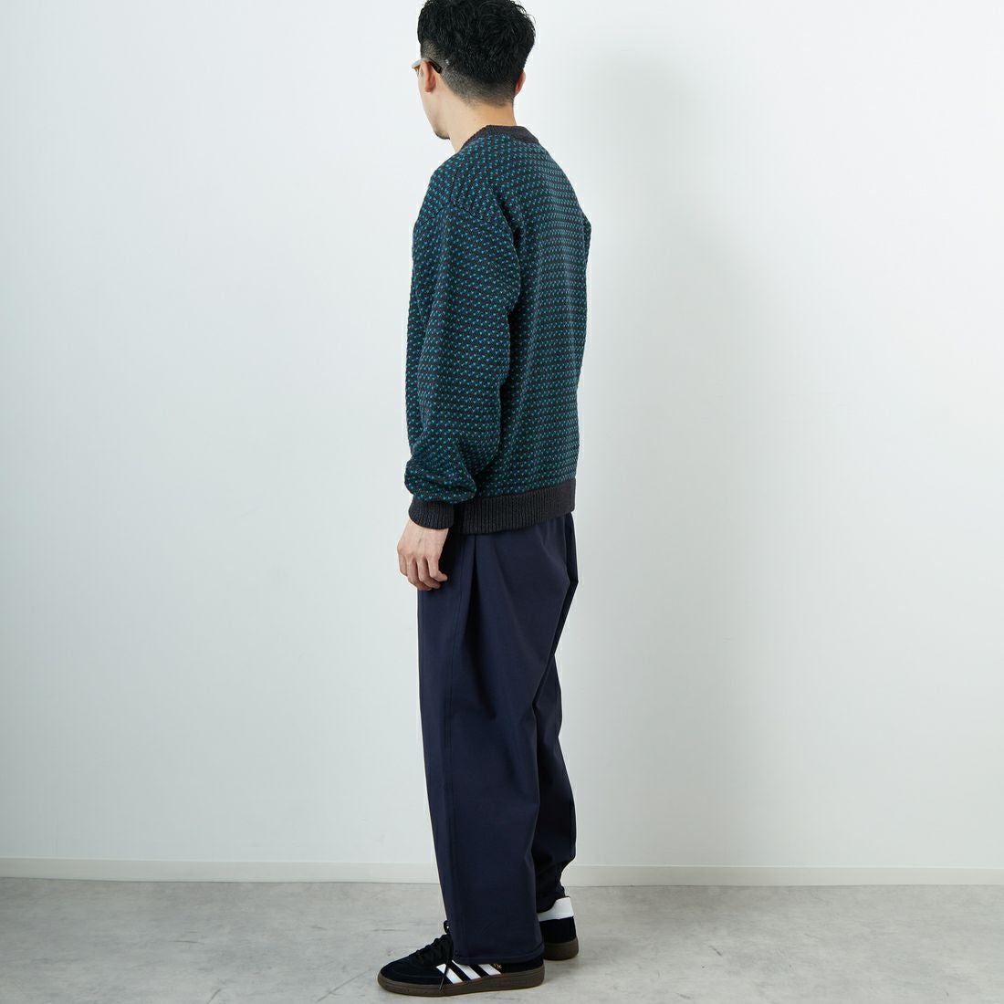 L.L.BEAN [エルエルビーン] Wayne バーズアイセーター [5575-2030] 92 CHR/PLU &&モデル身長：167cm 着用サイズ：M&&