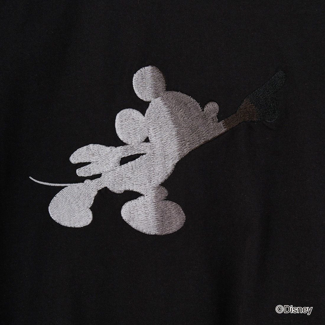 1PIU1UGUALE3 RELAX [ウノ ピゥ ウノ ウグァーレ トレ] MICKEY MOUSE / 刺繍Tシャツ [UST-25140] SN90 BLACK