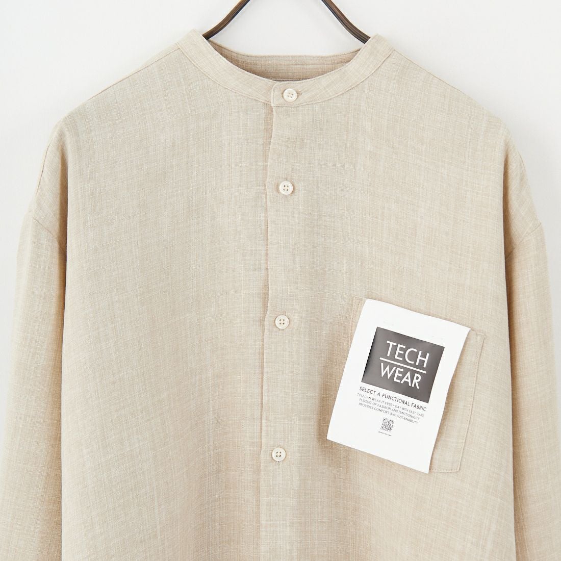Jeans Factory Clothes [ジーンズファクトリークローズ] TECHキャンバス バンドカラーシャツ [EPC-51101] 2 L.BEIGE