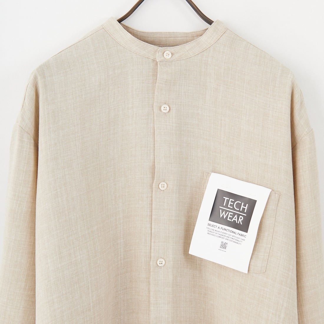 Jeans Factory Clothes [ジーンズファクトリークローズ] TECHキャンバス バンドカラーシャツ [EPC-51101] 2 L.BEIGE
