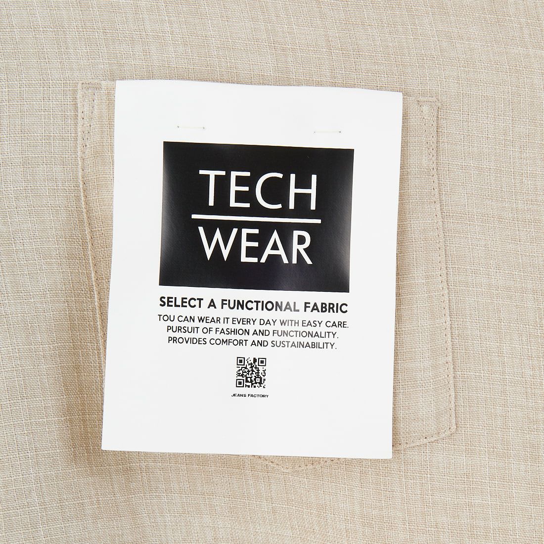 Jeans Factory Clothes [ジーンズファクトリークローズ] TECHキャンバス バンドカラーシャツ [EPC-51101] 2 L.BEIGE