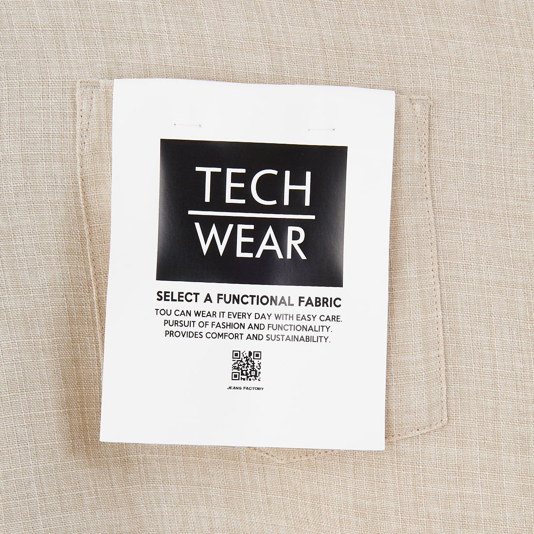 Jeans Factory Clothes [ジーンズファクトリークローズ] TECHキャンバス バンドカラーシャツ [EPC-51101] 2 L.BEIGE