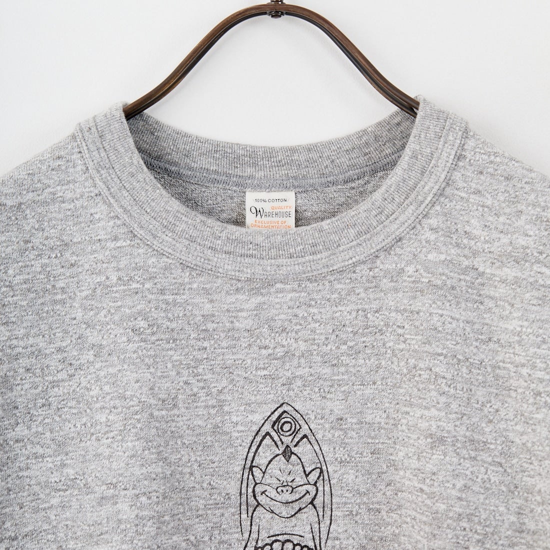 WAREHOUSE [ウエアハウス] Yusuke Hanai × WAREHOUSE Co. シャドウボーダーTシャツ [4601-THINGS-AS-THEY] ﾓｸｸﾞﾚｰ