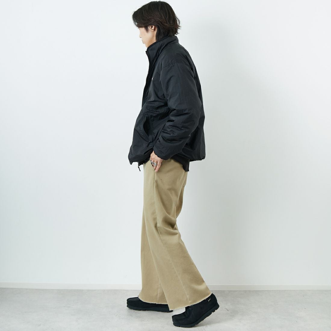 THE NORTH FACE [ザ ノースフェイス] リバーシブル エクストリームパイルフリースジャケット [NP72536] FK &&モデル身長：179cm 着用サイズ：L&&