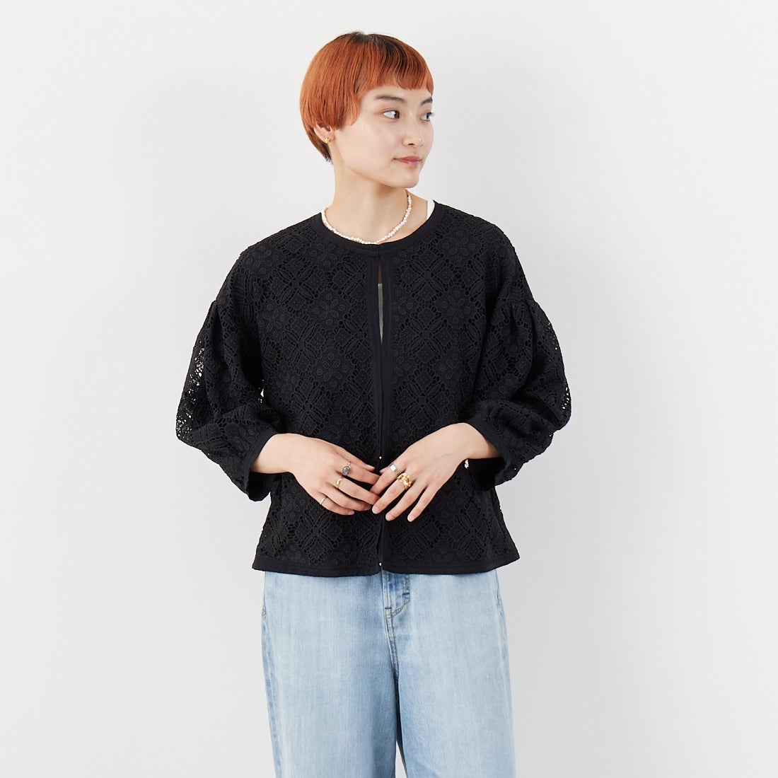 09 ﾌﾞﾗｯｸ&&モデル身長：160cm 着用サイズ：F&&