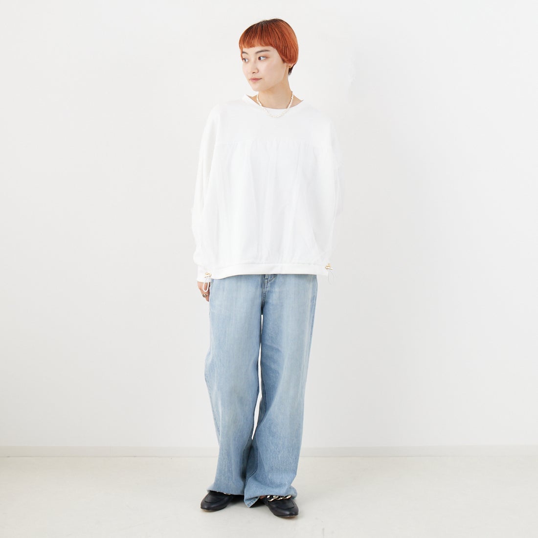 Jf Ready Made [ジェイエフレディメイド] ダンボールドルマンチュールプルオーバー [980-23006] ｵﾌ &&モデル身長：160cm 着用サイズ：F&&