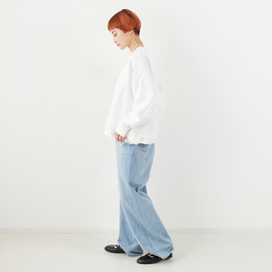 Jf Ready Made [ジェイエフレディメイド] ダンボールドルマンチュールプルオーバー [980-23006] ｵﾌ &&モデル身長：160cm 着用サイズ：F&&