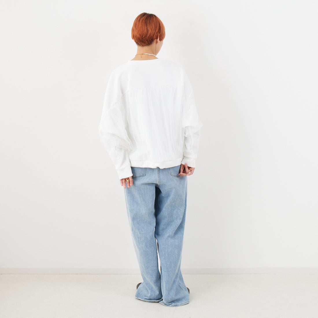 Jf Ready Made [ジェイエフレディメイド] ダンボールドルマンチュールプルオーバー [980-23006] ｵﾌ &&モデル身長：160cm 着用サイズ：F&&