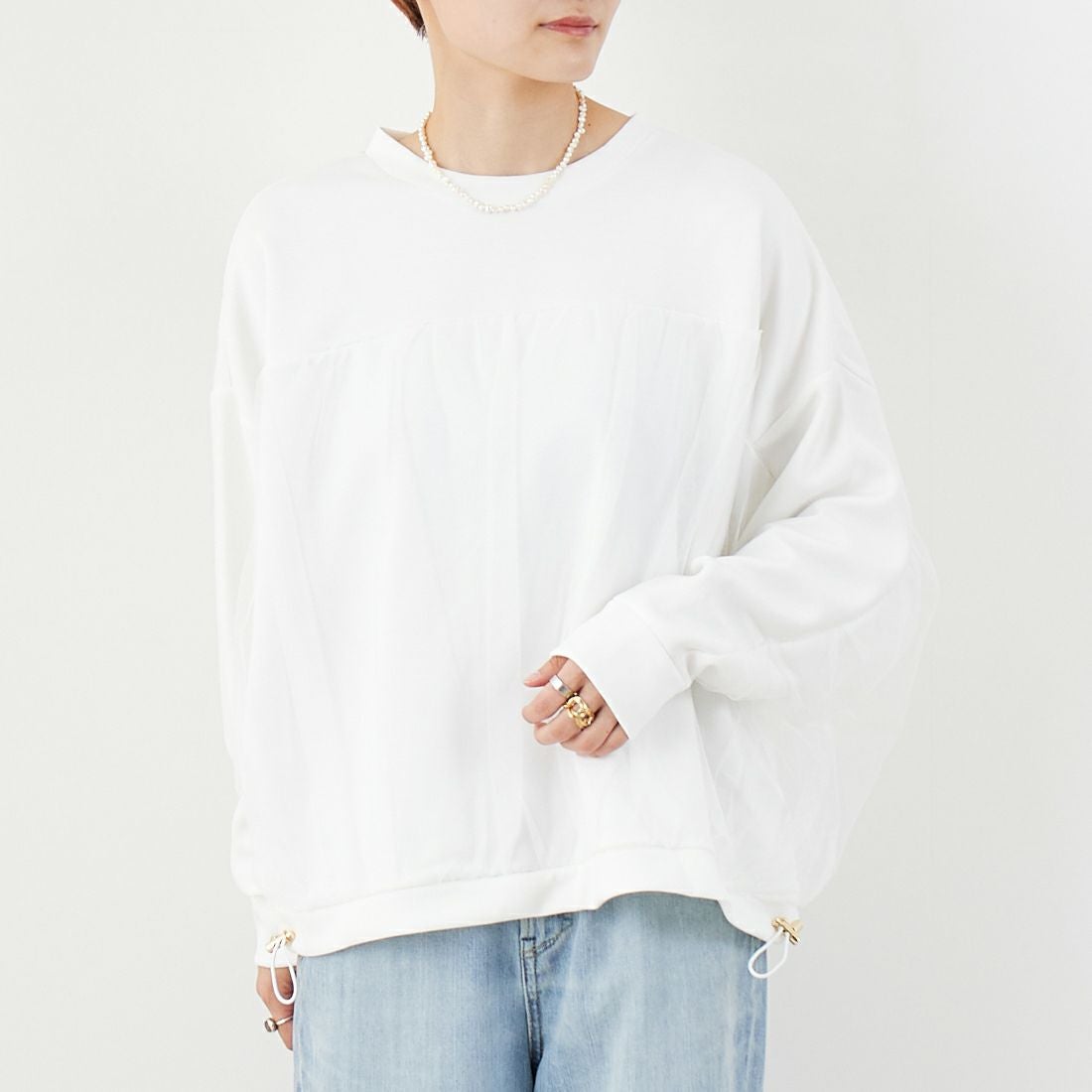 Jf Ready Made [ジェイエフレディメイド] ダンボールドルマンチュールプルオーバー [980-23006] ｵﾌ &&モデル身長：160cm 着用サイズ：F&&