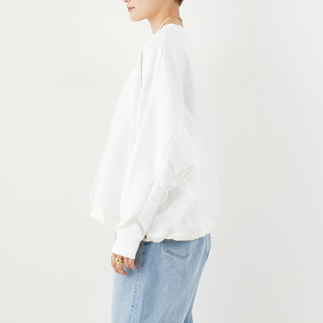 Jf Ready Made [ジェイエフレディメイド] ダンボールドルマンチュールプルオーバー [980-23006] ｵﾌ &&モデル身長：160cm 着用サイズ：F&&