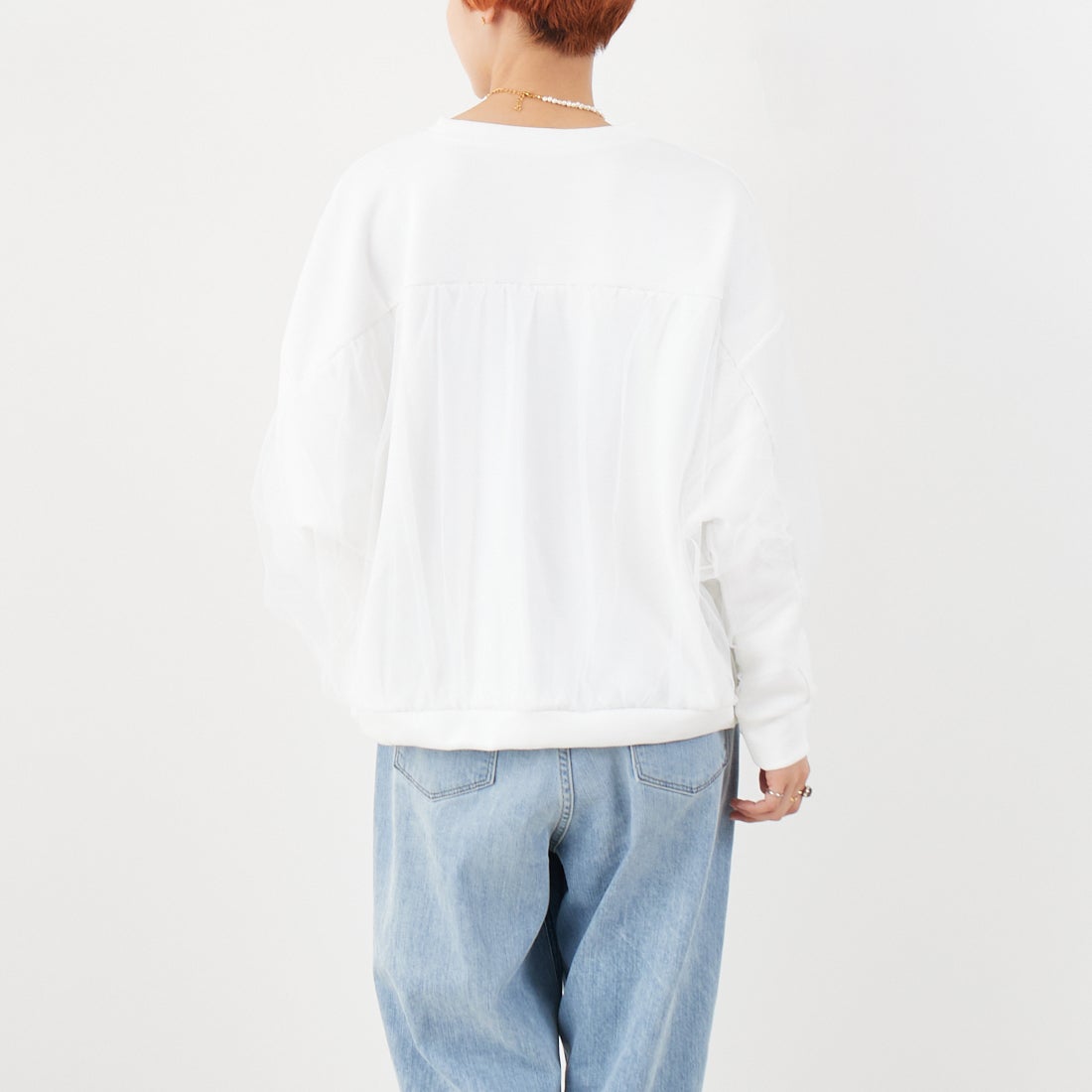 Jf Ready Made [ジェイエフレディメイド] ダンボールドルマンチュールプルオーバー [980-23006] ｵﾌ &&モデル身長：160cm 着用サイズ：F&&