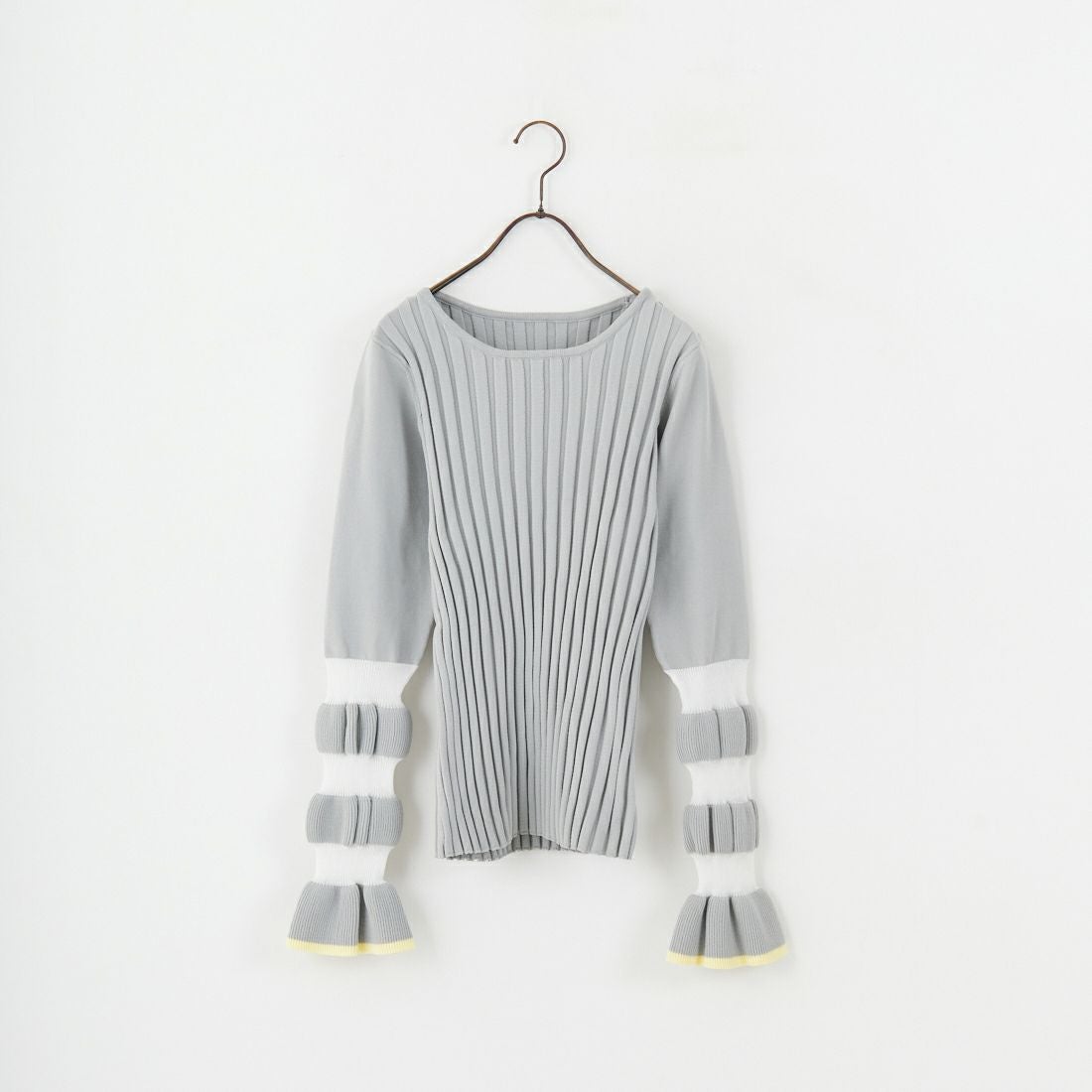 Jf Ready Made [ジェイエフレディメイド] ウェーブシアースリーブニット [650113] 115 ｸﾞﾚｰ/ｲ