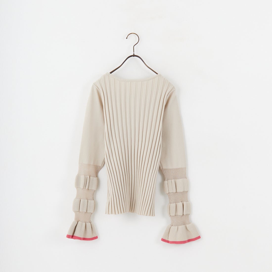 Jf Ready Made [ジェイエフレディメイド] ウェーブシアースリーブニット [650113] 116 ｸﾞﾚｰｼﾞ