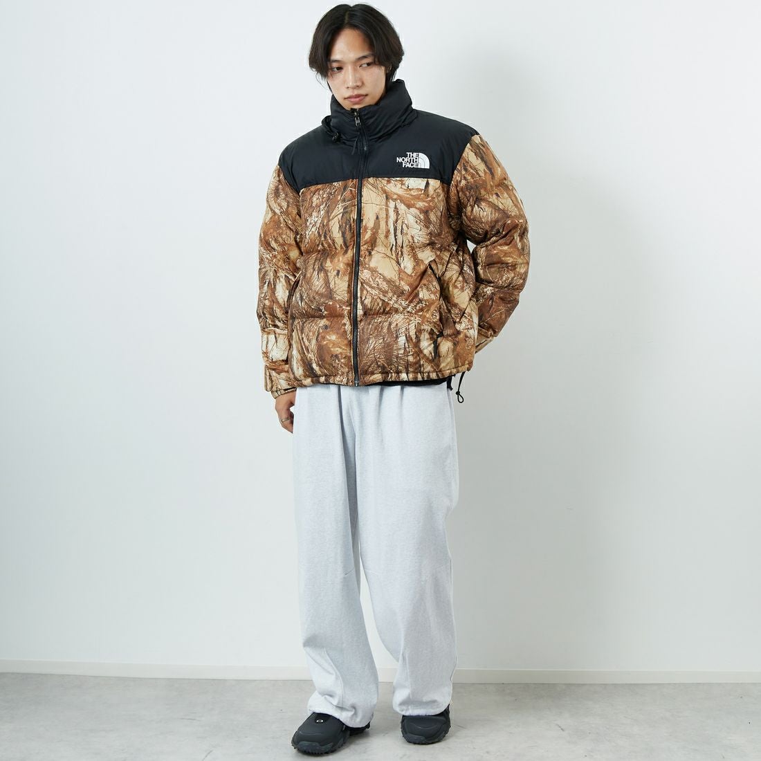 THE NORTH FACE [ザ ノースフェイス] ノベルティーヌプシジャケット [ND92556] FF &&モデル身長：179cm 着用サイズ：L&&