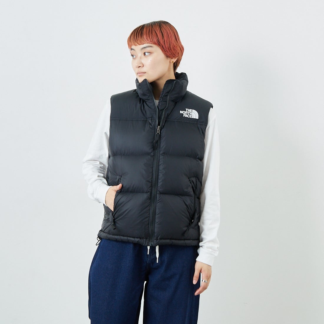 THE NORTH FACE [ザ ノースフェイス] ヌプシベスト [NDW92557] K &&モデル身長：160cm 着用サイズ：L&&