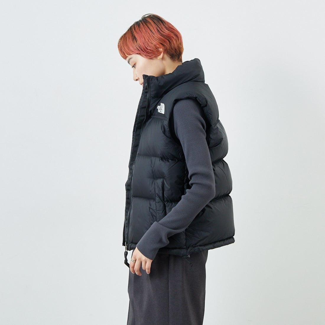 THE NORTH FACE [ザ ノースフェイス] ヌプシベスト [NDW92557] K &&モデル身長：160cm 着用サイズ：L&&
