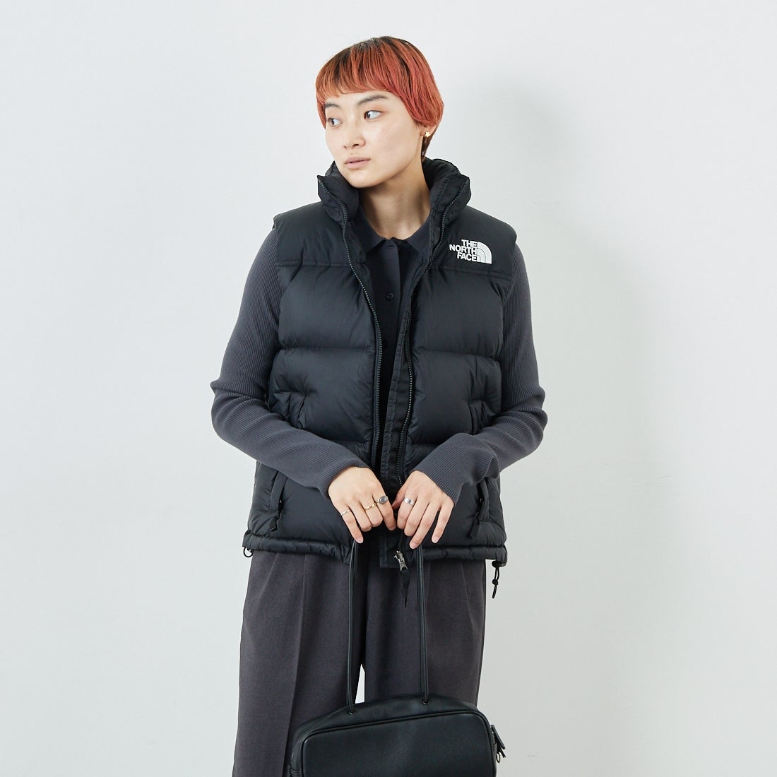 THE NORTH FACE [ザ ノースフェイス] ヌプシベスト [NDW92557] K &&モデル身長：160cm 着用サイズ：L&&
