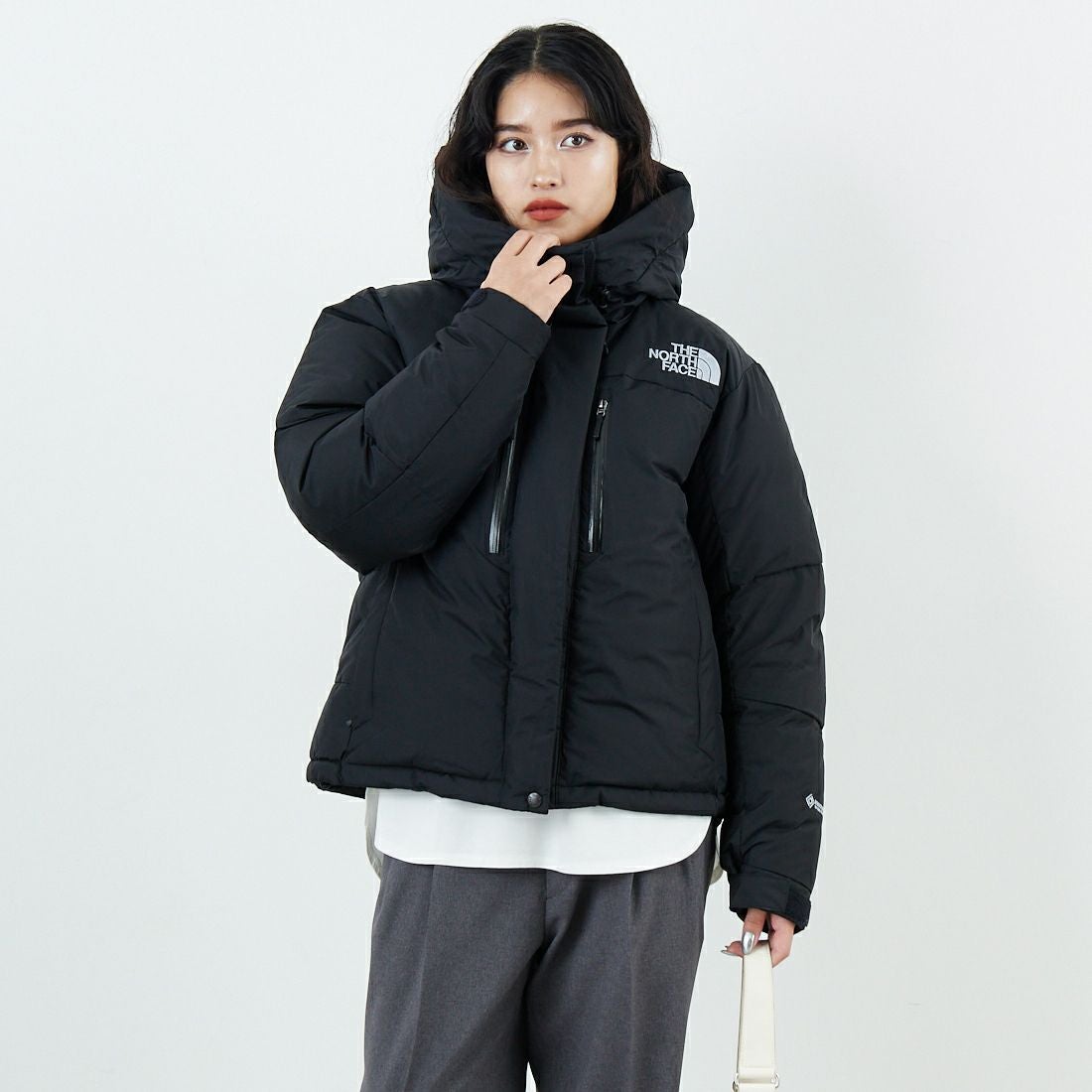 THE NORTH FACE [ザ ノースフェイス] ショートバルトロライトジャケット [NDW92551] K &&モデル身長：162cm 着用サイズ：L&&