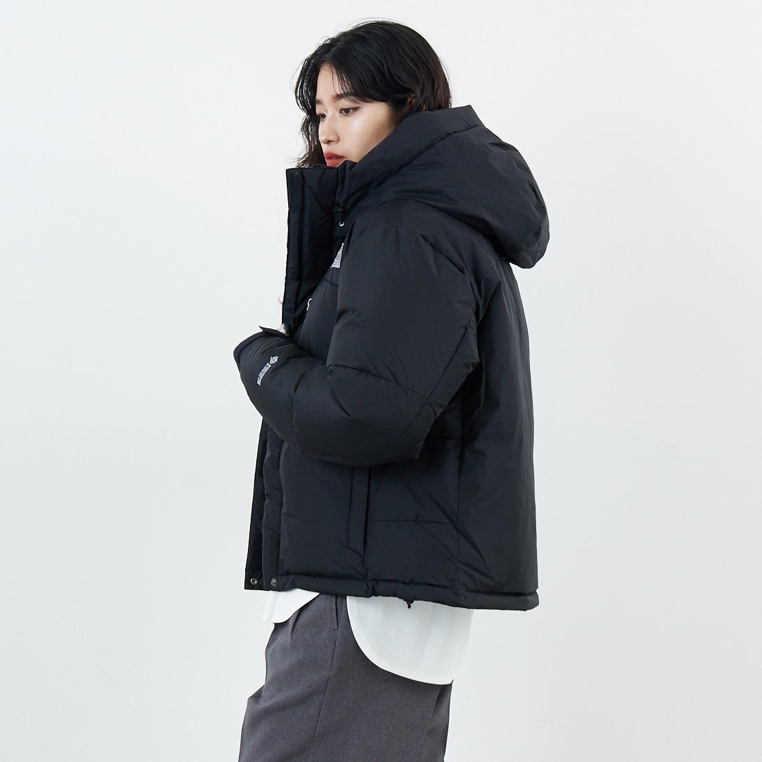 THE NORTH FACE [ザ ノースフェイス] ショートバルトロライトジャケット [NDW92551] K &&モデル身長：162cm 着用サイズ：L&&