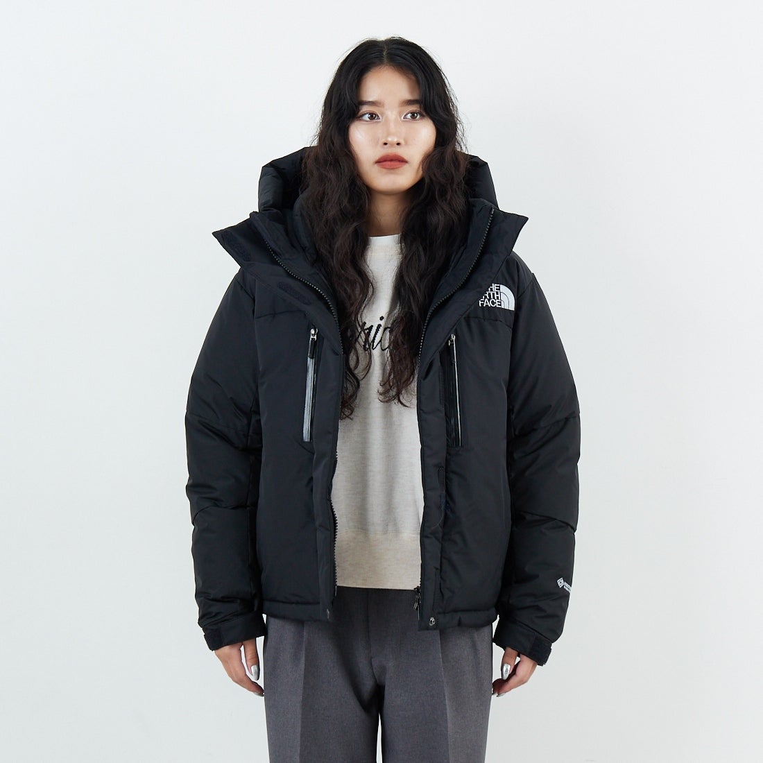 THE NORTH FACE [ザ ノースフェイス] ショートバルトロライトジャケット [NDW92551] K &&モデル身長：162cm 着用サイズ：L&&