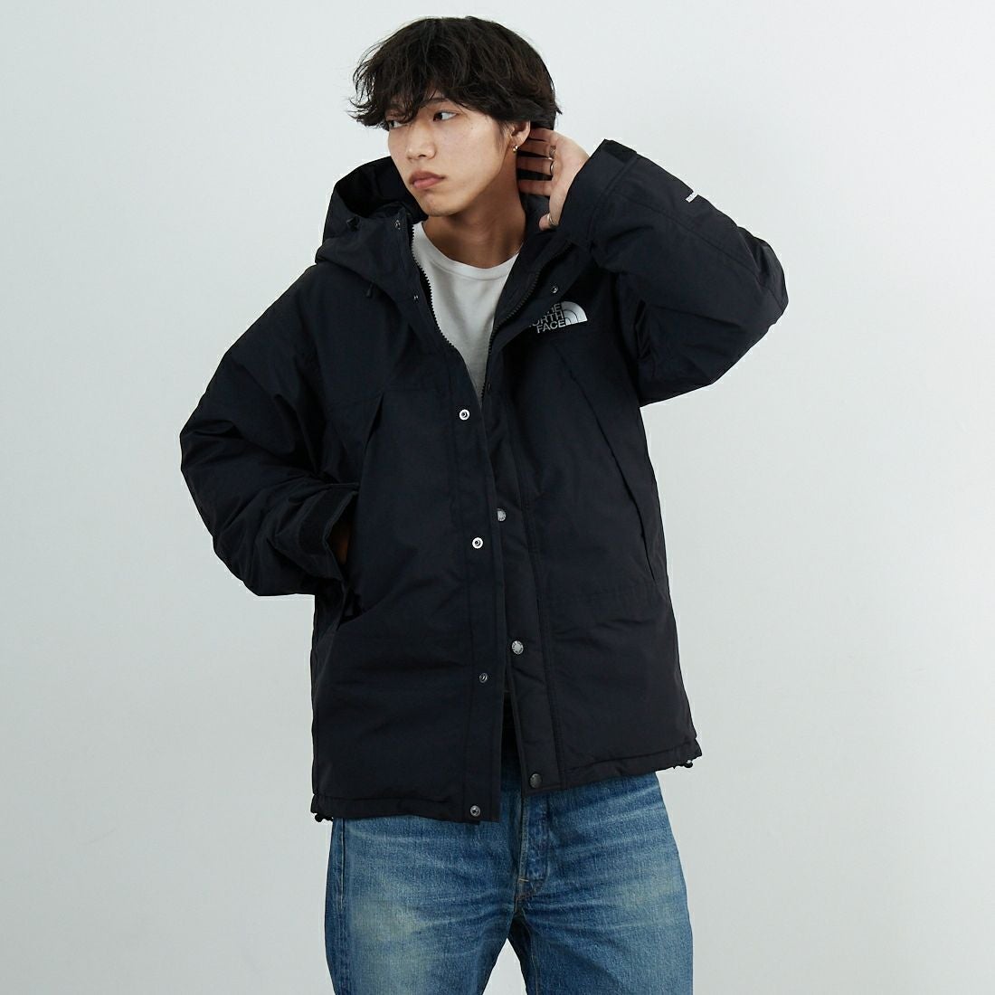 THE NORTH FACE [ザ ノースフェイス] マウンテンダウンジャケット [ND92549] K &&モデル身長：179cm 着用サイズ：L&&