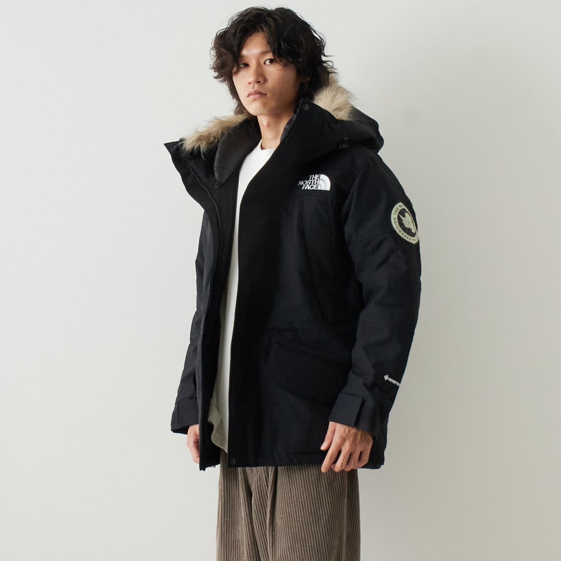 THE NORTH FACE [ザ ノースフェイス] アンタークティカパーカ [ND92546] K &&モデル身長：182cm 着用サイズ：M&&