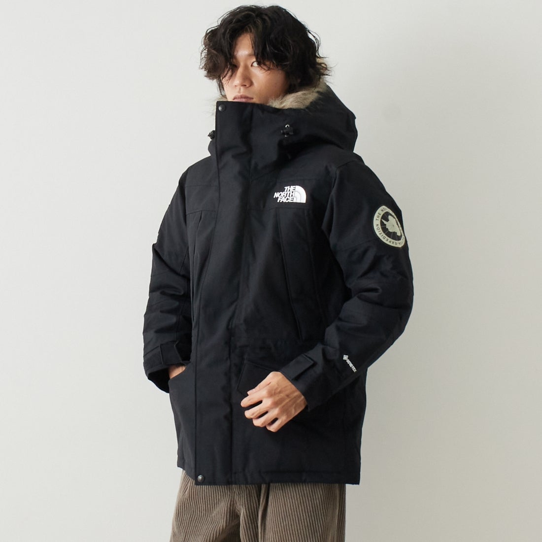THE NORTH FACE [ザ ノースフェイス] アンタークティカパーカ [ND92546] K &&モデル身長：182cm 着用サイズ：M&&