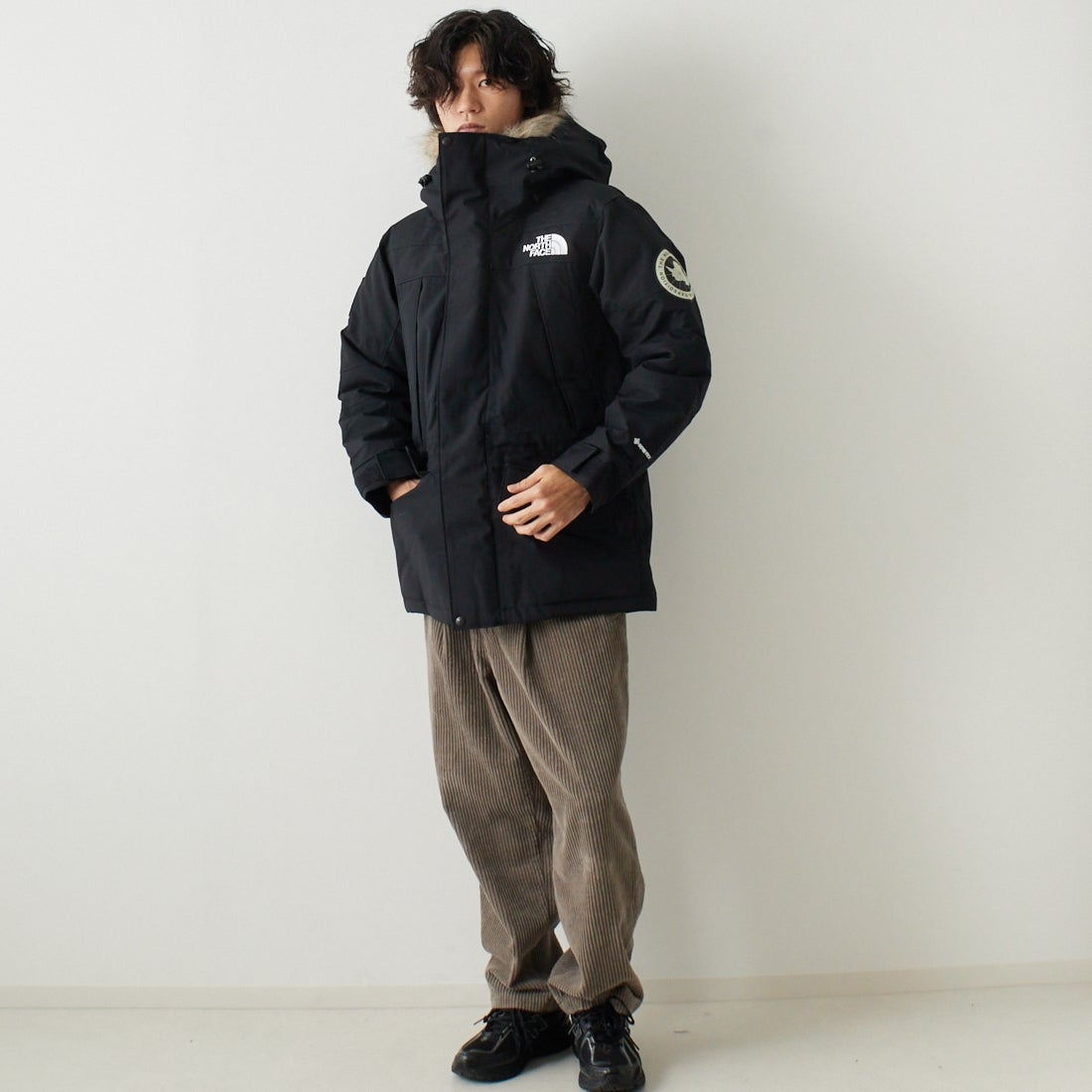 THE NORTH FACE [ザ ノースフェイス] アンタークティカパーカ [ND92546] K &&モデル身長：182cm 着用サイズ：M&&