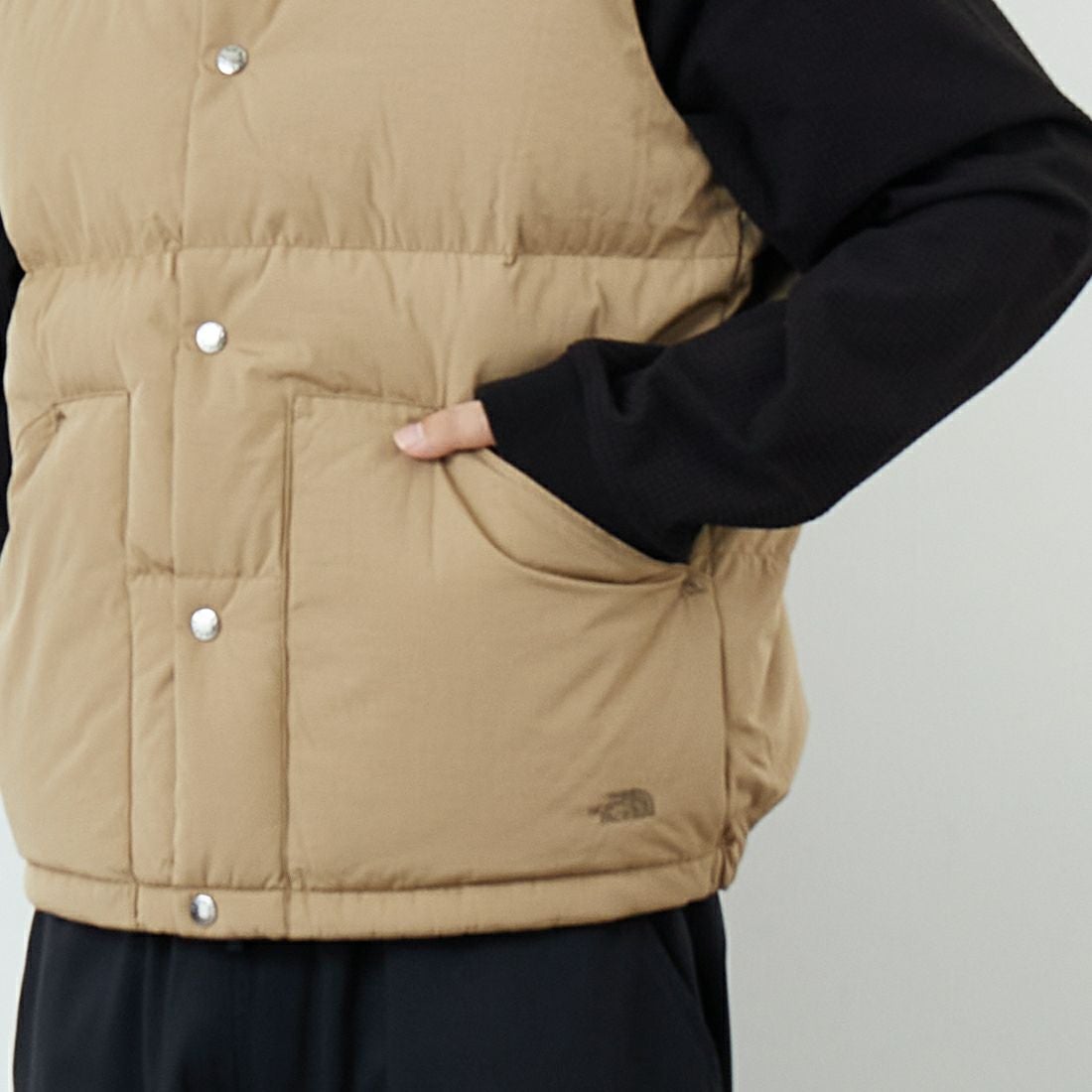 THE NORTH FACE [ザ ノースフェイス] キャンプシエラベスト [ND92530] CK &&モデル身長：179cm 着用サイズ：M&&