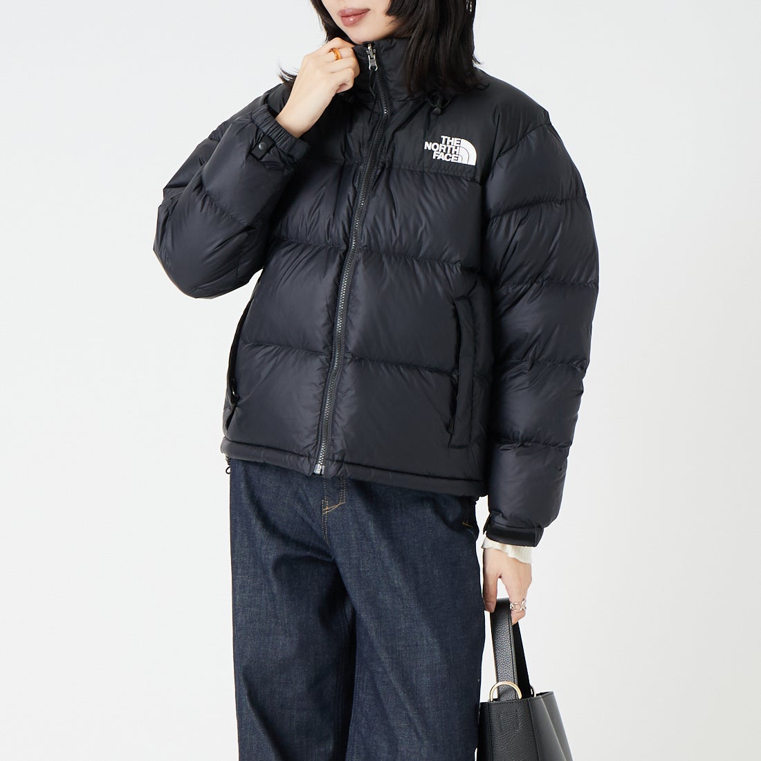 THE NORTH FACE [ザ ノースフェイス] ショートヌプシジャケット [NDW92555] K &&モデル身長：162cm 着用サイズ：M&&