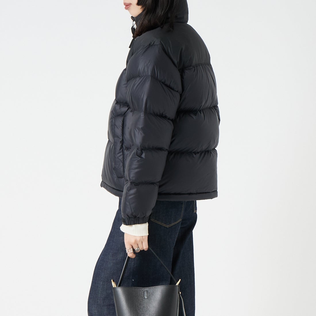 THE NORTH FACE [ザ ノースフェイス] ショートヌプシジャケット [NDW92555] K &&モデル身長：162cm 着用サイズ：M&&