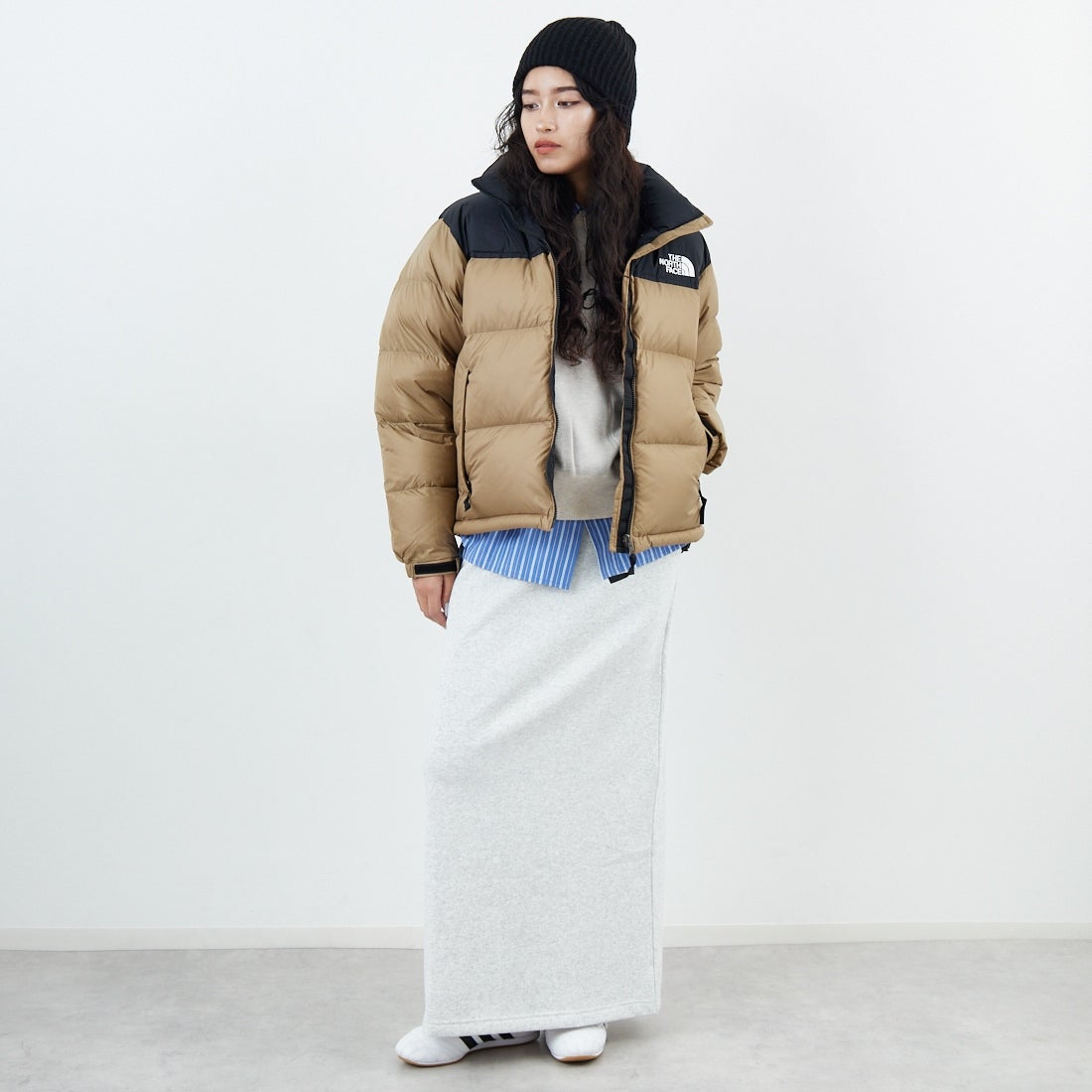 THE NORTH FACE [ザ ノースフェイス] ショートヌプシジャケット [NDW92555] CK &&モデル身長：162cm 着用サイズ：L&&