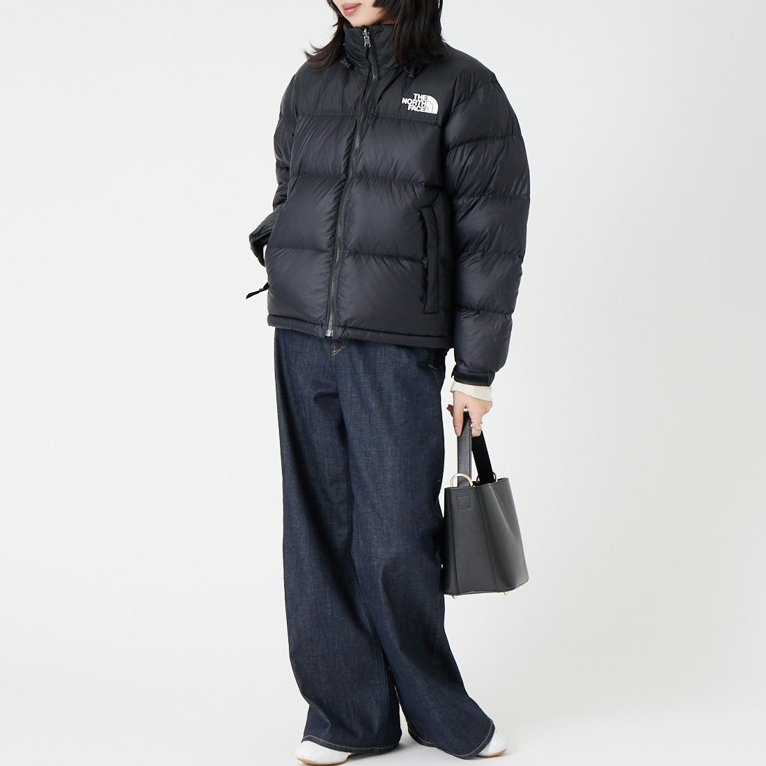 THE NORTH FACE [ザ ノースフェイス] ショートヌプシジャケット [NDW92555] K &&モデル身長：162cm 着用サイズ：M&&