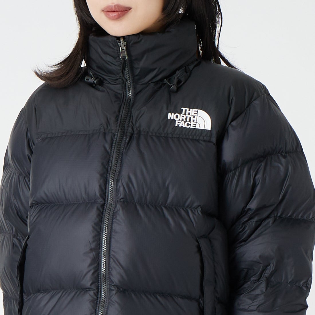 THE NORTH FACE [ザ ノースフェイス] ショートヌプシジャケット [NDW92555] K &&モデル身長：162cm 着用サイズ：M&&