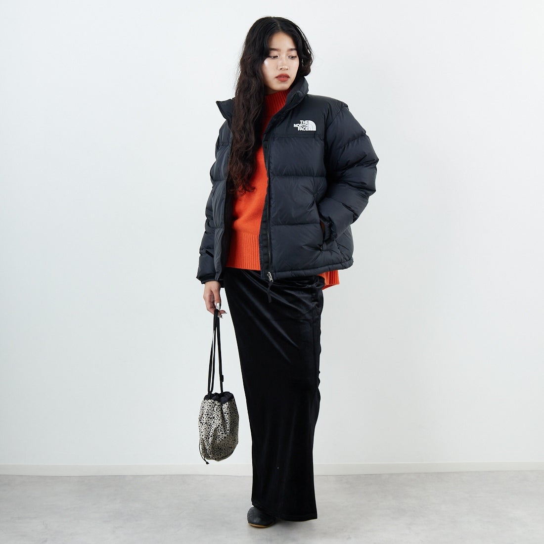 THE NORTH FACE [ザ ノースフェイス] ショートヌプシジャケット [NDW92555] K &&モデル身長：162cm 着用サイズ：XL&&