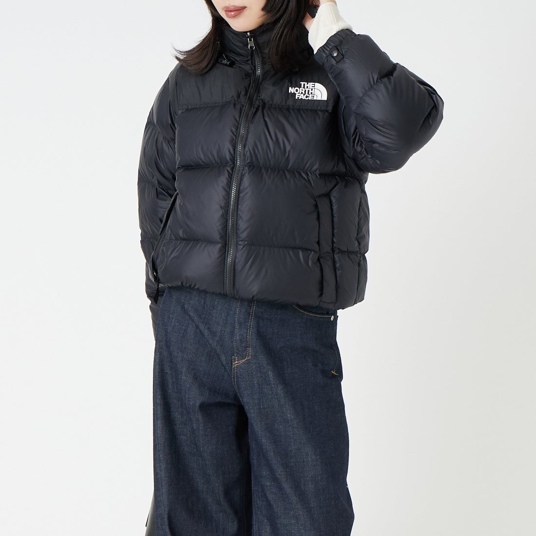 THE NORTH FACE [ザ ノースフェイス] ショートヌプシジャケット [NDW92555] K &&モデル身長：162cm 着用サイズ：M&&